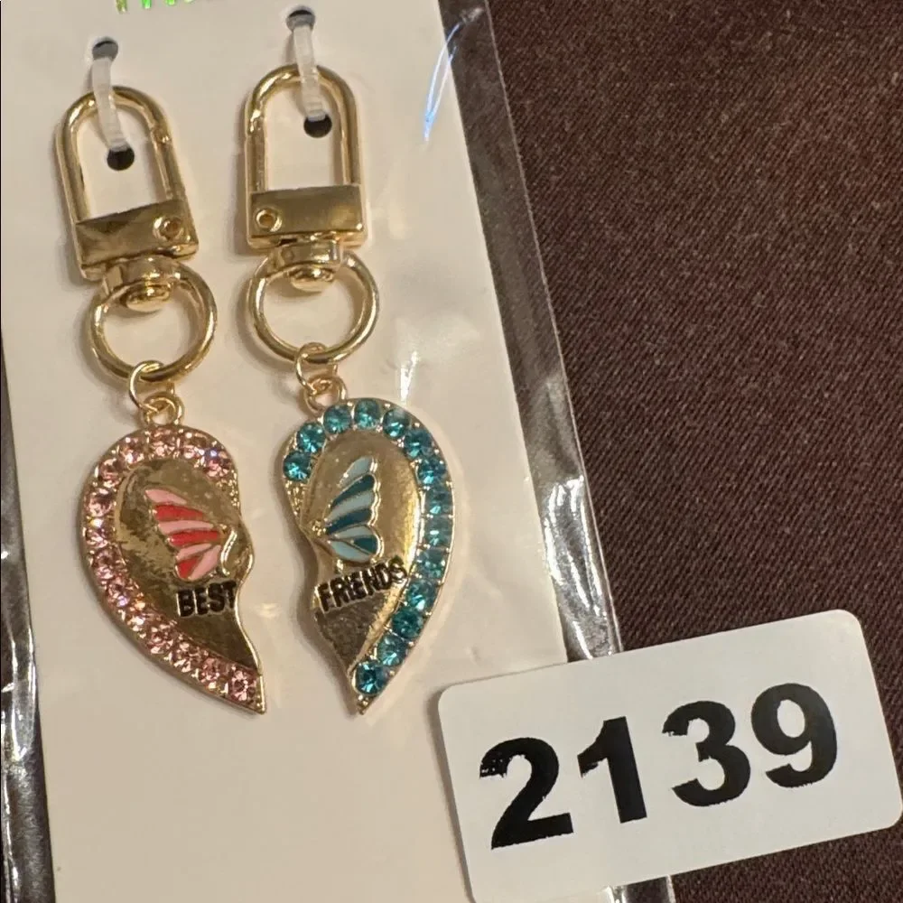 2139 Double Zipper Pulls‎ Rhinestone
